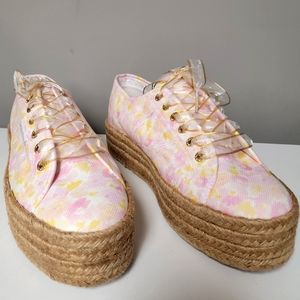 Superga x Loveshackfancy NIB Espadrille Platform Sneaker 2790 Perky Peach